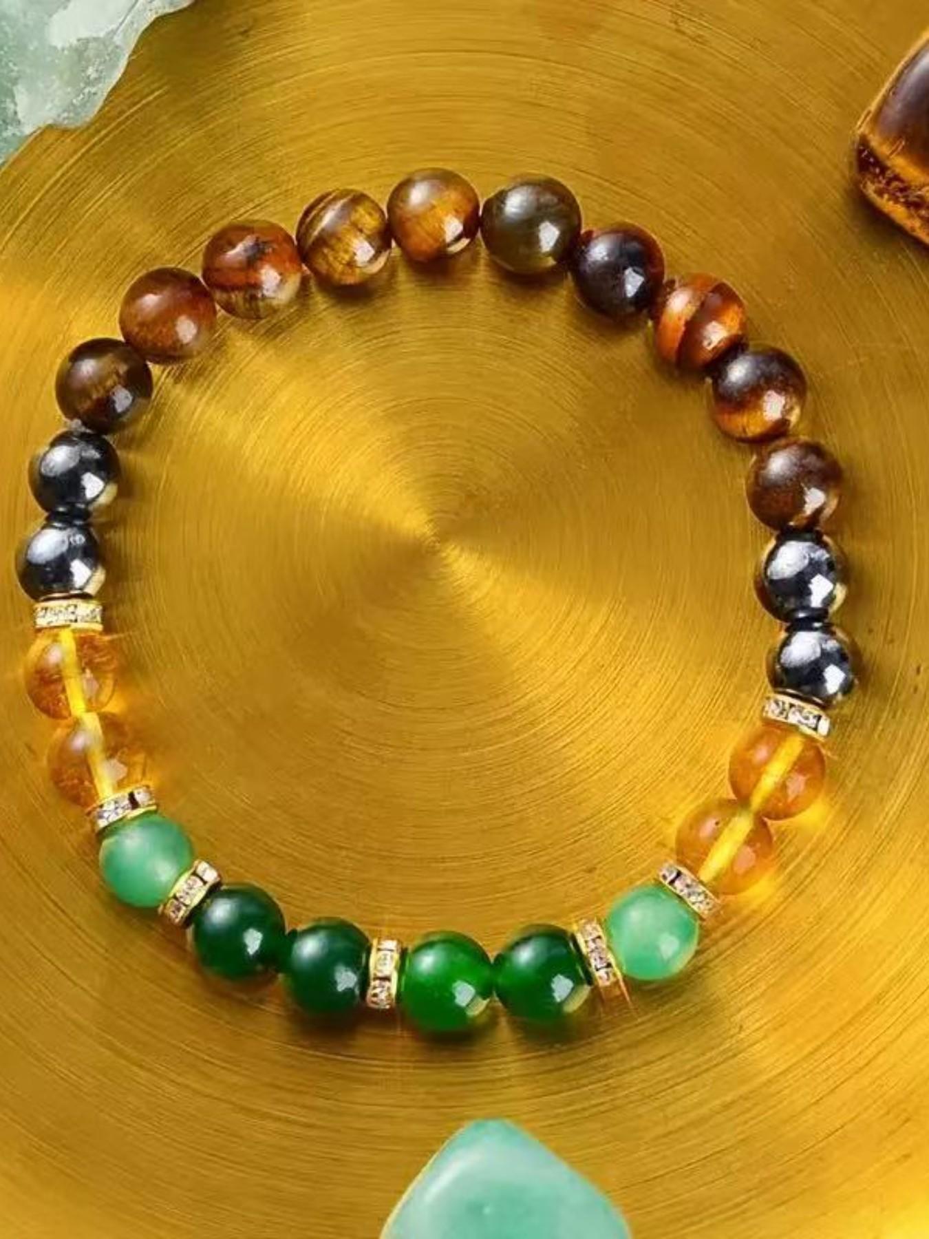 Hematite and Tiger Eye Money Bracelet, Lucky Bracelet, Attracts Wealth, Prosperity, Abundance, Feng Shui Jewelry, Handmade Design