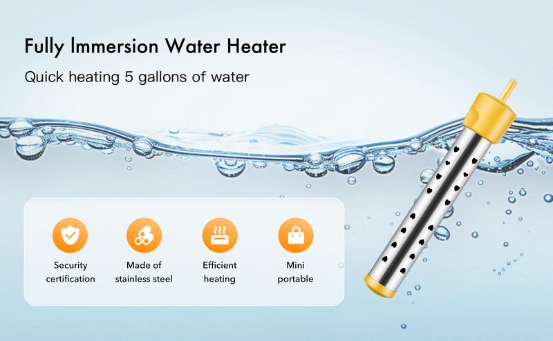 Submersible Bath Heater for Bathtub - Immersion Water Heater for Buckets, Pools, and Tubs, Fast & Efficient Portable Pool Warmer,Christmas gifts, New Year gifts