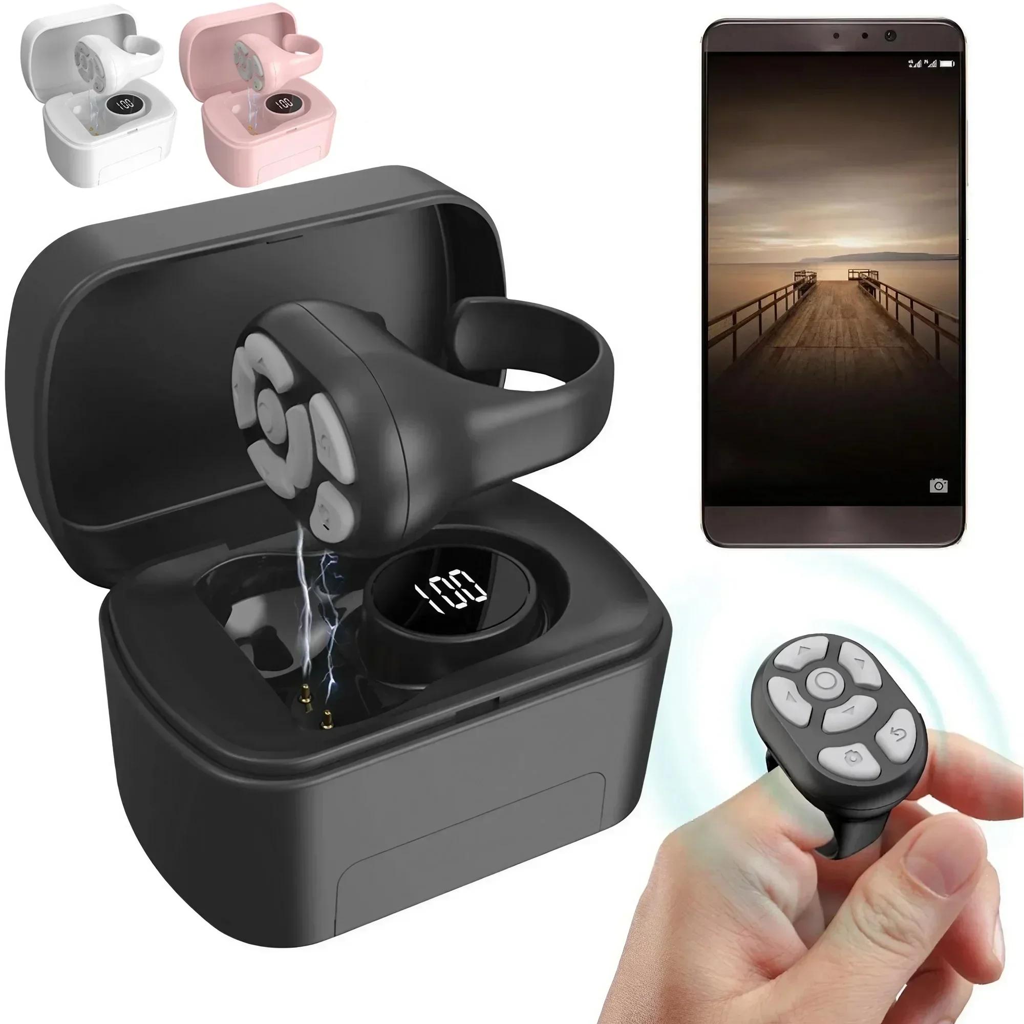 1PC Wireless Bluetooth Ring Remote Control Fingertip Selfie Video Controller Selfie Accessories For TikTok Page Turner Browsing For iOS Android