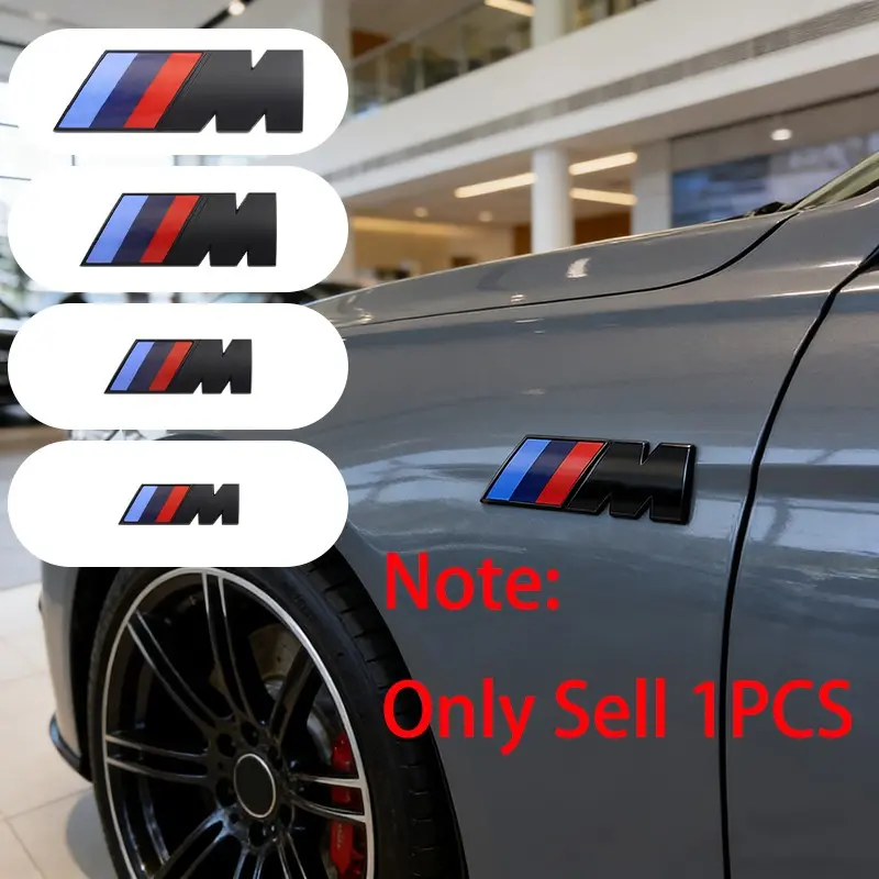 1pcs 4.5cm 5.5cm 7.3cm 9.3cm BMW 3D ABS M Logo Sticker Car Styling Fender Side Emblem Rear Trunk Badge Decoration Decals For BMW M M3 M5 M6 X3 E46 E90 E92 F30 F10 G20 E36 E34 G30 Auto Accessories
