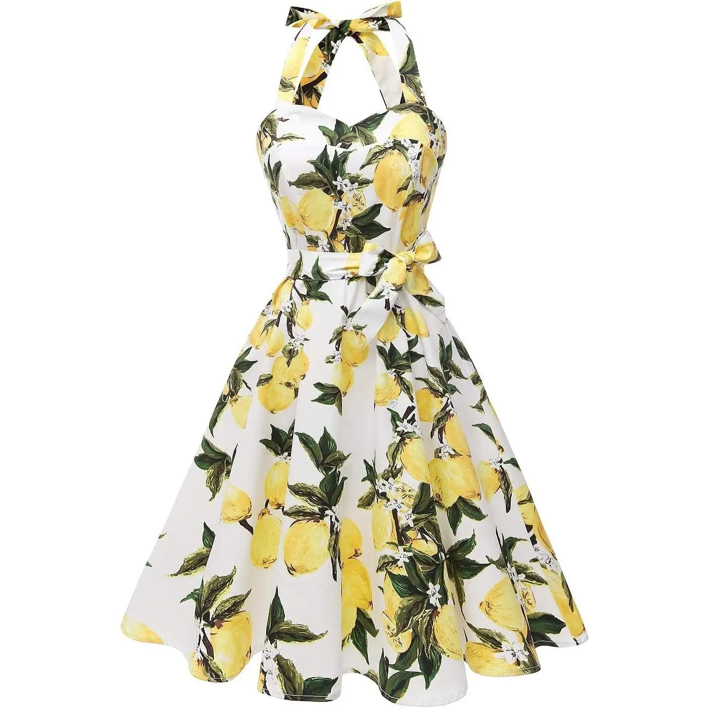 Women's Vintage Polka Audrey Dress 1950s Halter Retro Cocktail Dress