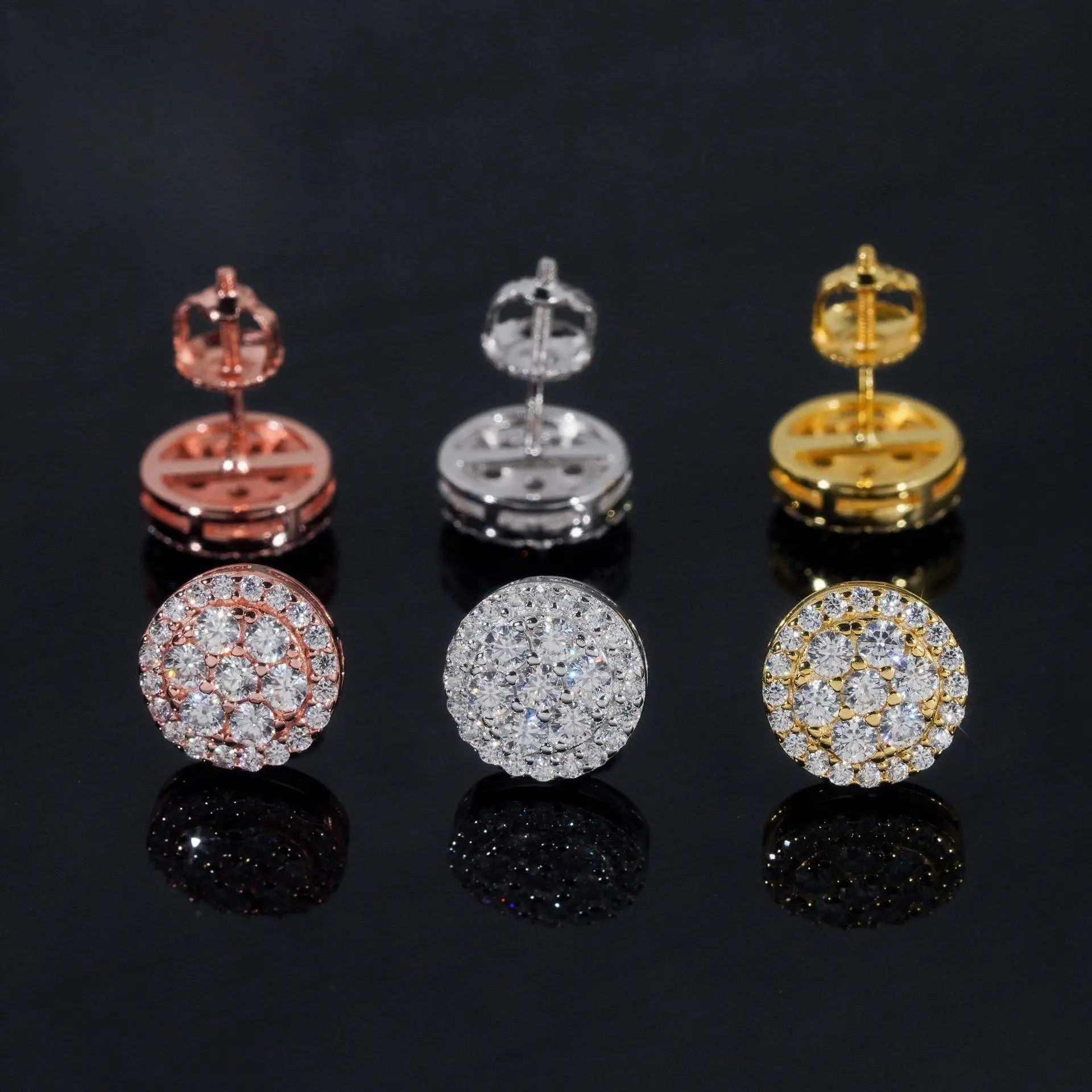 [ICE HUE] 18K Gold Vacuum Plated S925 with 5A+ Sri Lanka Moissanite Earrings for Women Men, Luxury Classic Stud Earrings, Hip Hop Sporty Style, Daily Wear Casual Fashion Gift Idea, Men's Earrings, Unisex
