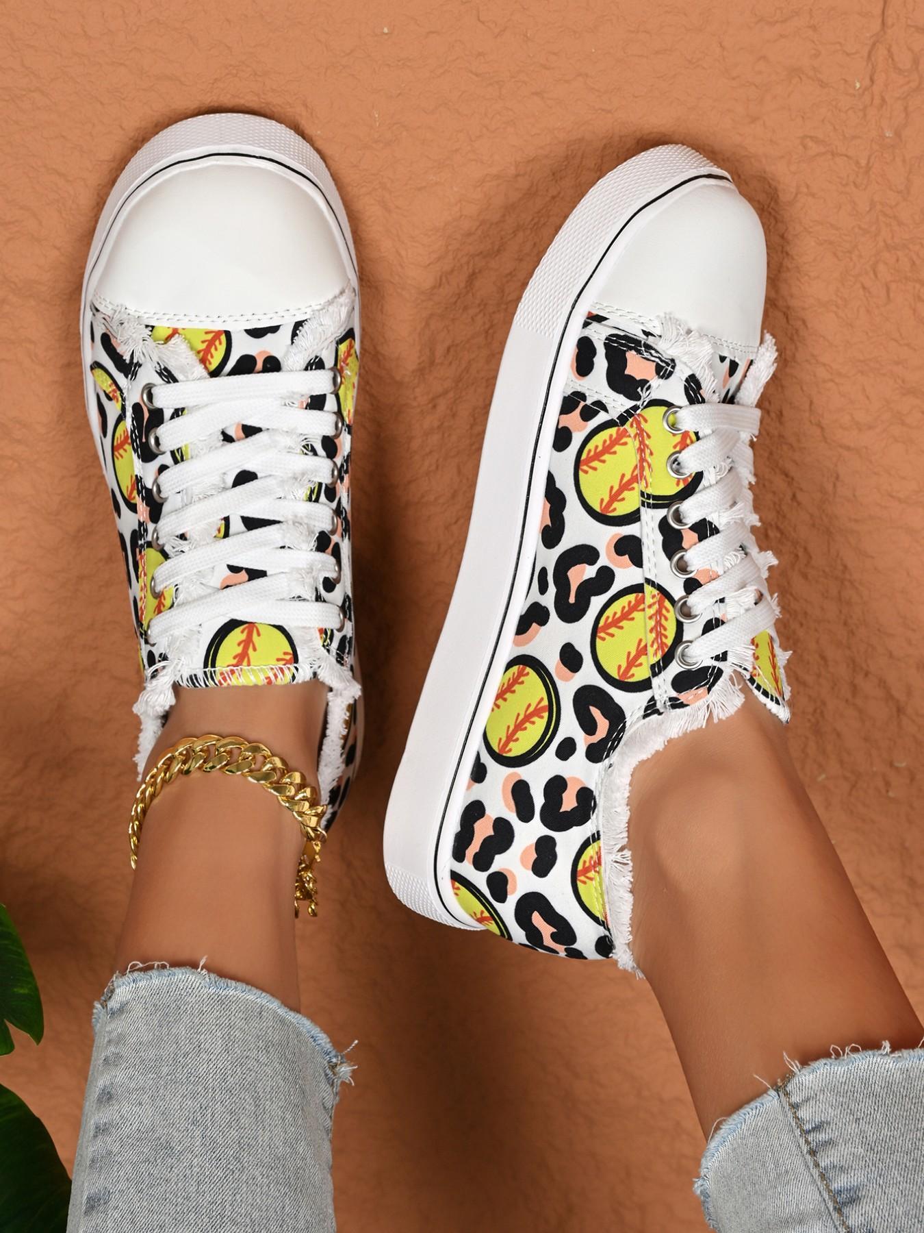 Women's Fashion Multi-Pattern Casual Shoes, Faux Fur Trim Canvas Sneakers, Breathable Outdoor Wear, Versatile Women's Footwear