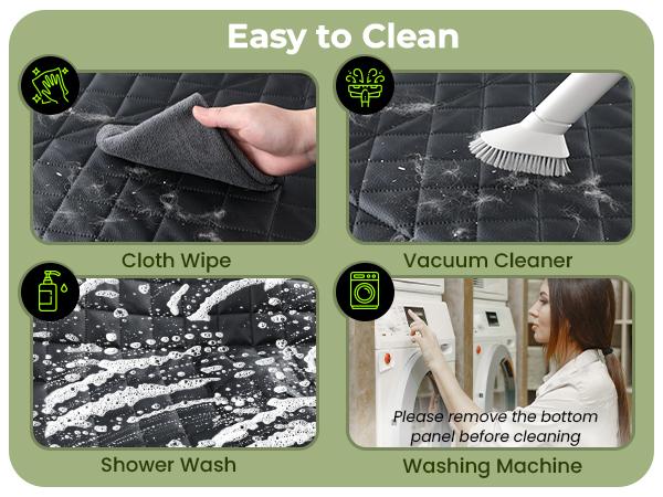 Pecute Pet Car Seat Cover Waterproof Dog Backseat Hammock with Mesh Window & Storage Pocket, 600D Non-Slip for Car/Truck, Easy to Install Washable