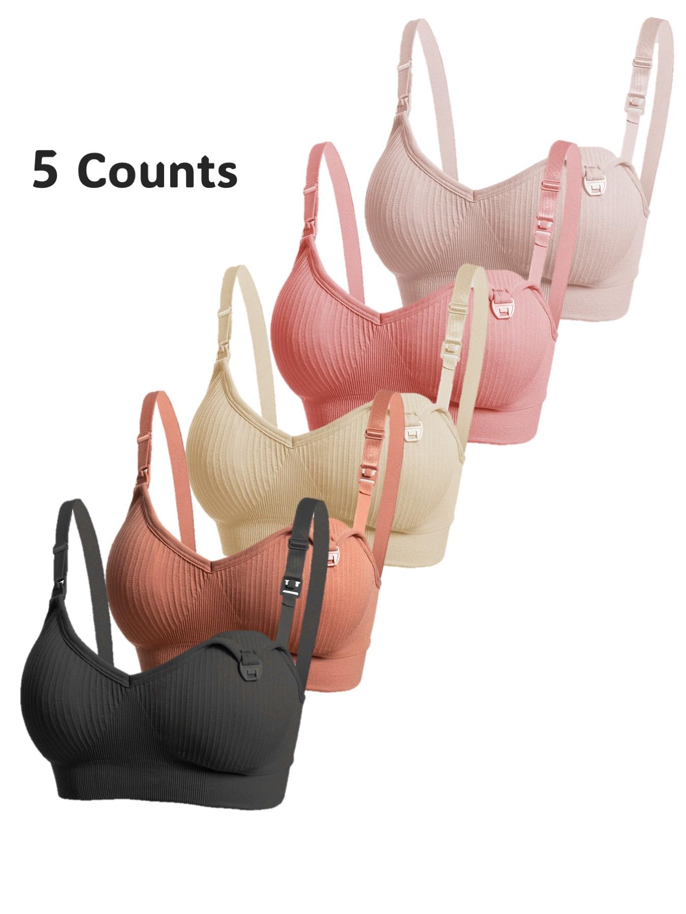 Maternity Solid Adjustable Strap Wireless Nursing Bra, Soft Comfortable Breathable Maternity Bra, Maternity Lingerie for All Seasons