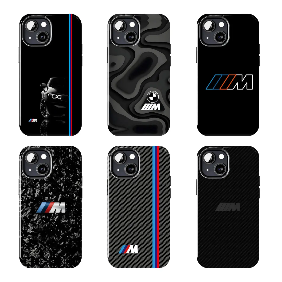 B-M-W M Logo Minimal Black Durable TPU Casing - Premium Shockproof Mobile Phone Accessory with UV Protection, High-Quality Printing, Compatible with iPhone 11-18 Pro Max/Plus, Samsung Galaxy S23-26, Phone Accessories, Polycarbonate, Full-Wrap