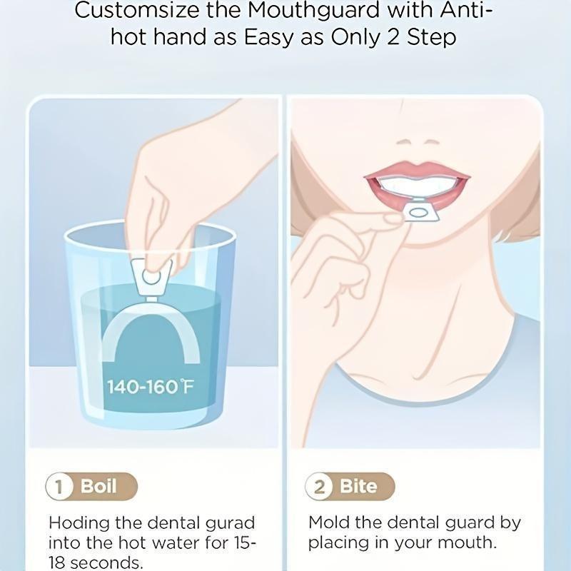 Transparent Night Guard Set of 2, Reusable Sleep Teeth Protector, Nightguards for Grinding Teeth, Adult Sports Outdoor Gear, Fitness Accessories, Ideal Gift for Boyfriend
