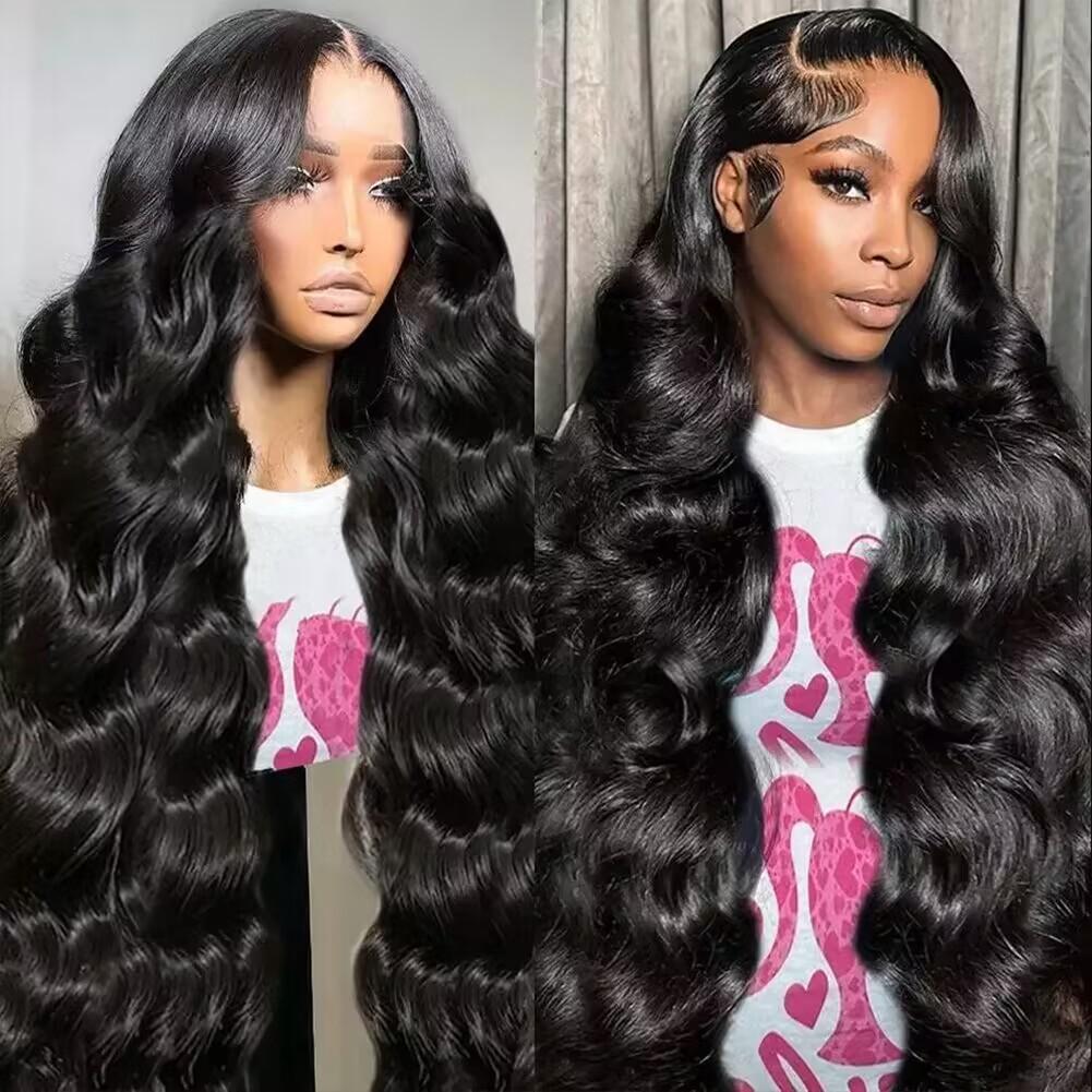 QUANDIAN 13x6 Lace Front Wigs Human Hair HD Transparent Lace Frontal Wig Body Wave 200% Density Human Hair Pre Plucked Brazilian Virgin Hair Springtok