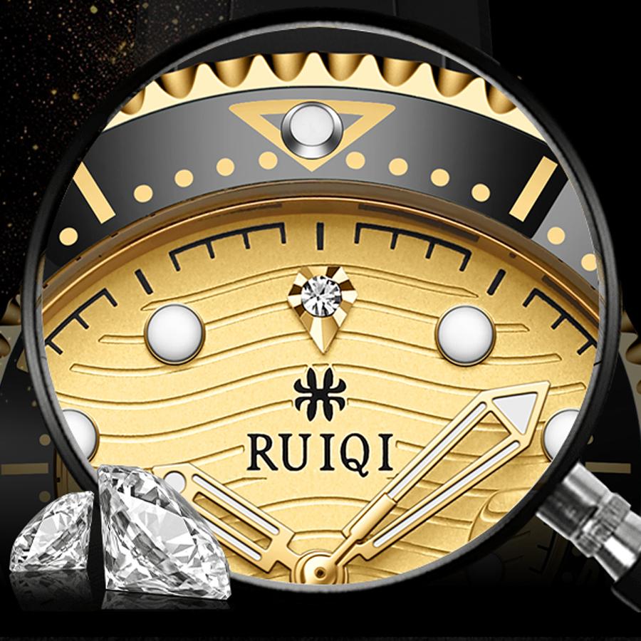 RUIQI Rotatable Dial Luminous Pointer Scale Mechanical Watch Men's Sports and Casual Watches