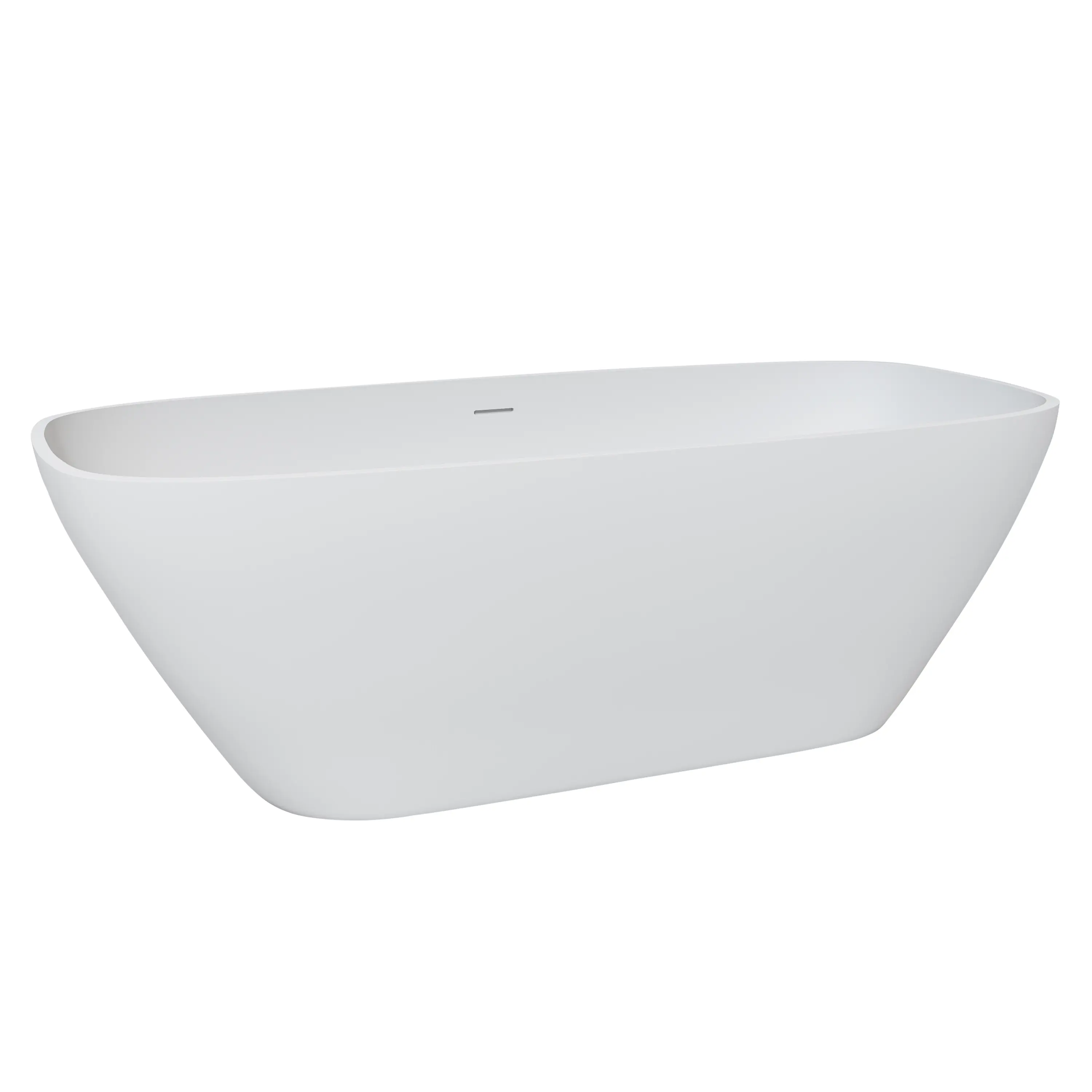 Nokaa 67 Inch Solid Surface Freestanding Deep Soaking Bathtub Matte White Stone Resin Composite One-Piece Spa Tub for Bathroom Luxury Modern Soaker Tub with Slip-Resistant Contour Easy Clean, Solid Surface Material