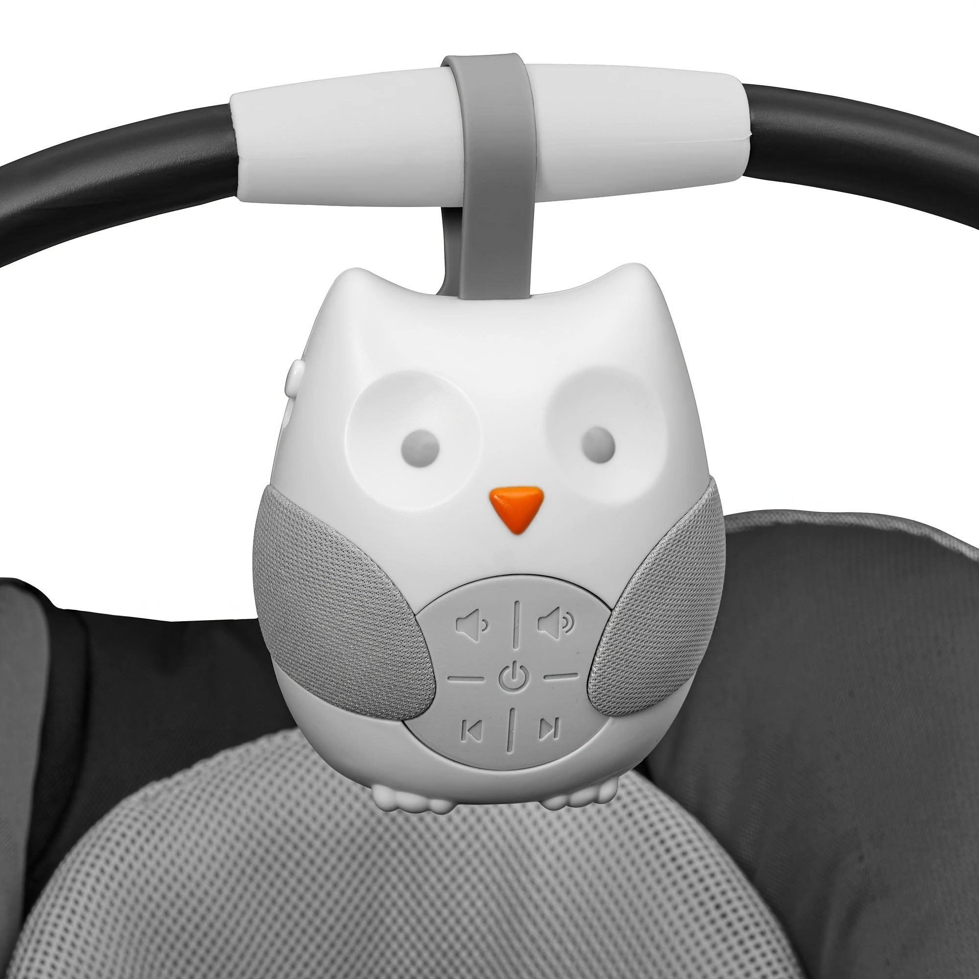 Cute Owl Baby White Noise Machine, Portable Sound Soother with 4 Soothing Sounds & Songs, Adjustable Strap, Auto-Off Timer, Perfect for On-the-Go, Stroller & Crib