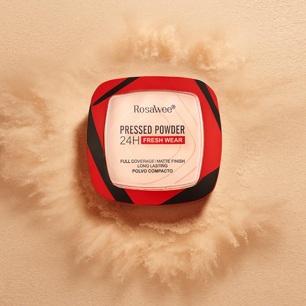 Rosalwee Long-Lasting Makeup Powder, Oil-Control Waterproof, 24h Fresh Wear, Natural Soft Focus, Setting & Touch-Up, Solid Form