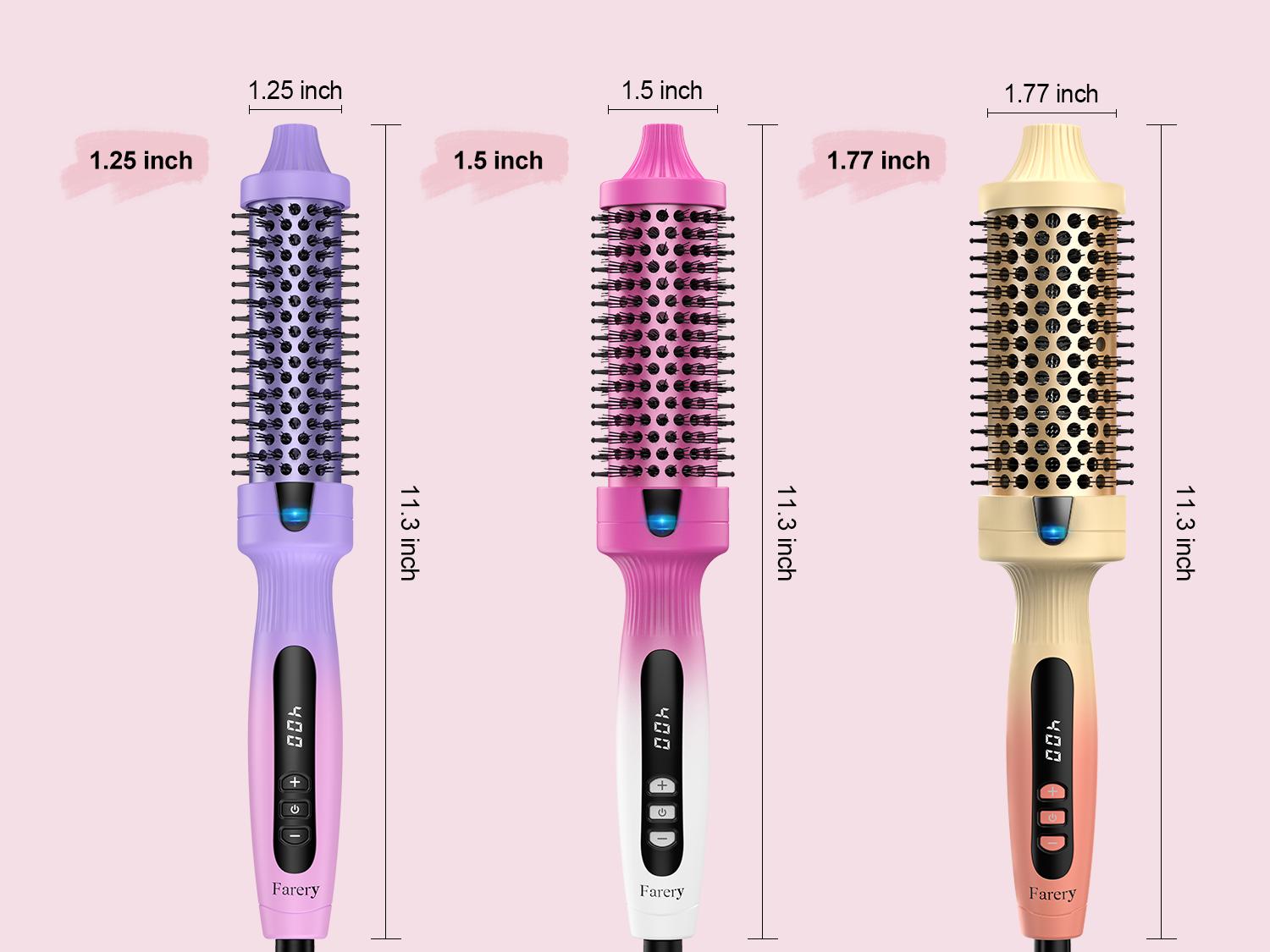 Farery Hot Brush, Digital Display 9 Temps Thermal Brush, Dual Voltage, Comfort