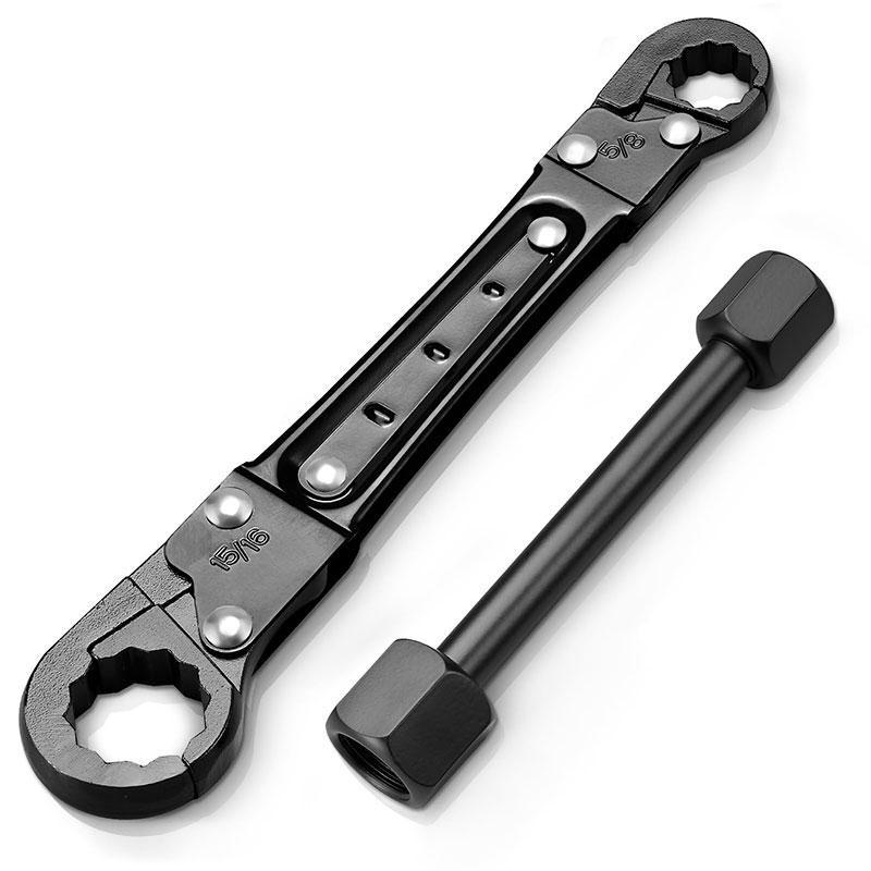 Versatile Angle Stop Wrench Kit for Professional Plumbers, Effortless Compression & Supply Nut Installations, Ideal for Tight Spaces, Ratcheting Wrench Set