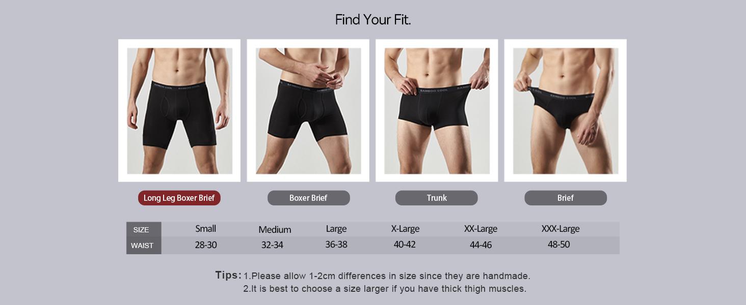 BAMBOO COOL Men's Boxer Briefs Long Leg Performance Sports Breathable Underwear for men Gym Wear Gymswear