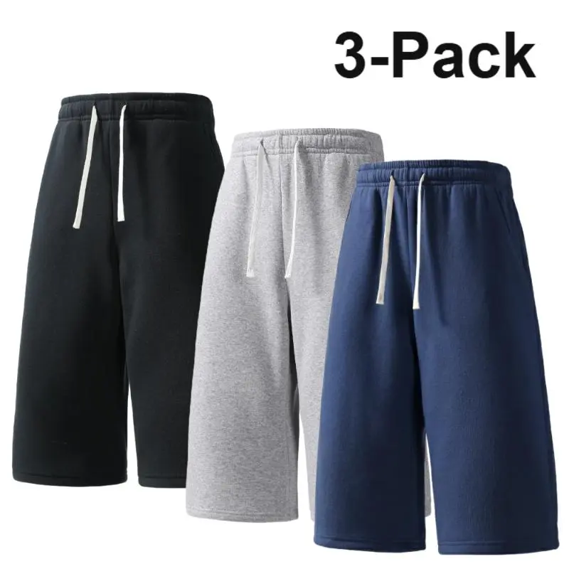 1/3-Pack Men’s Athletic Sweat Shorts – Elastic Drawstring Shorts for Basketball, Fitness & Running,Summer vibe
