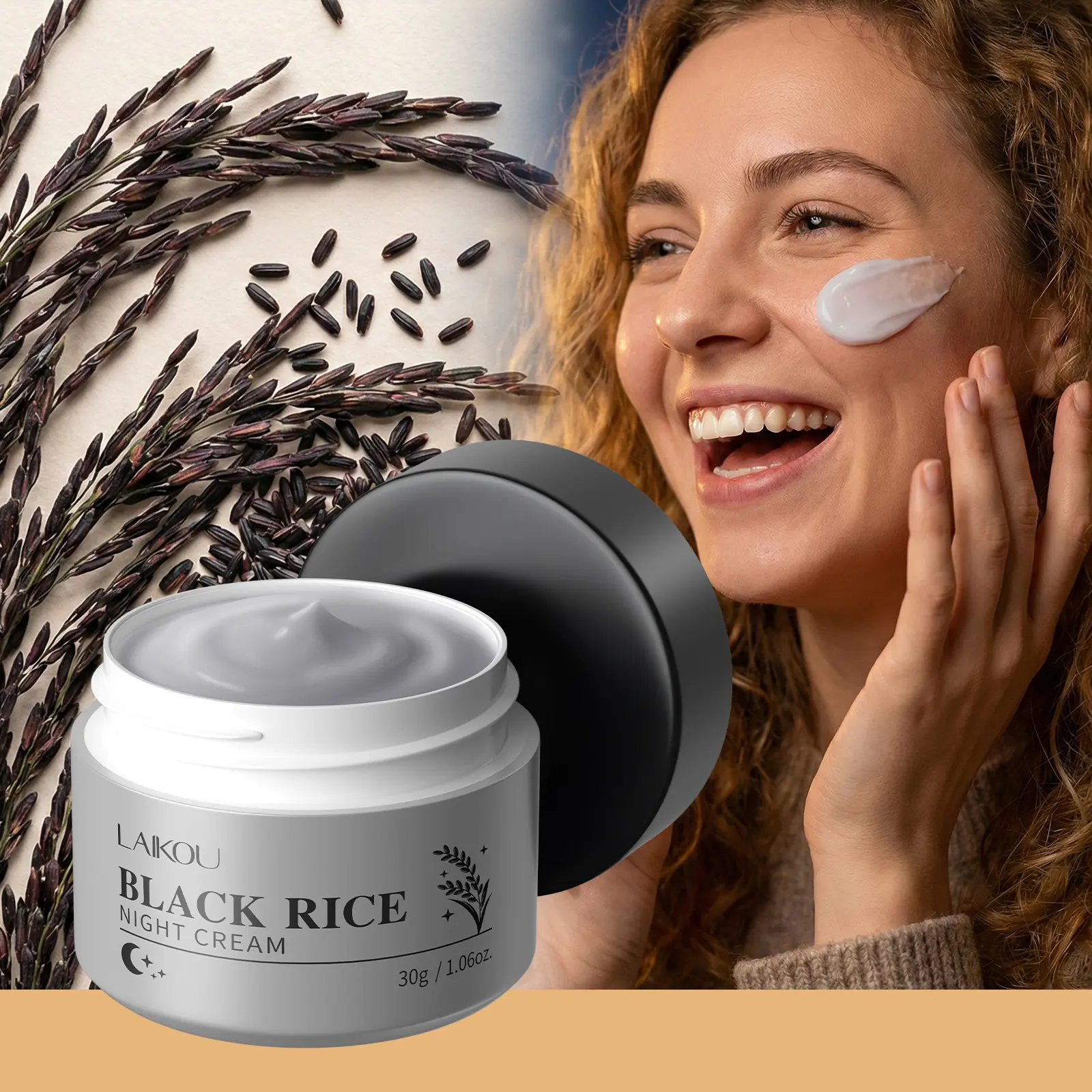 Rice Night Cream 30g, Hydrating and Moisturizing, Evening Skincare Essential, Nourishing Formula for Radiant Skin