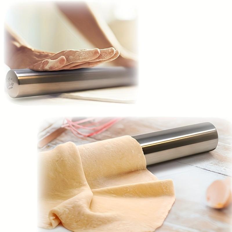 Reusable Stainless Steel Rolling Pin, Washable Baking Tool, Ideal for Sugar Cookies, Pie, Dumplings, Pizza Dough, Lightweight Hollow Design