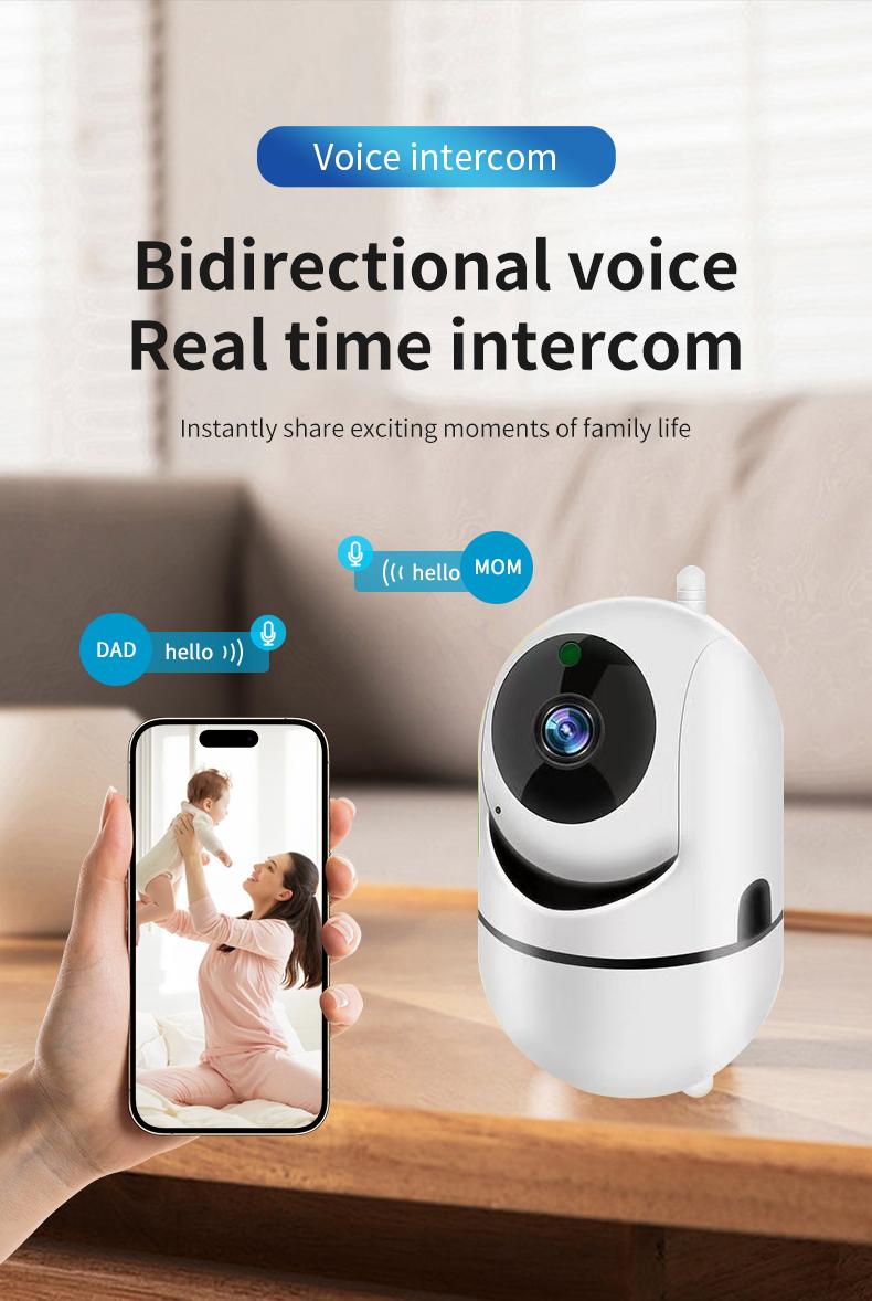 Smart HD Camera with Motion Detection & Two-Way Audio, High-Definition Quality, Remote View Adjustment, Home Security Surveillance System, Home Monitoring Camera