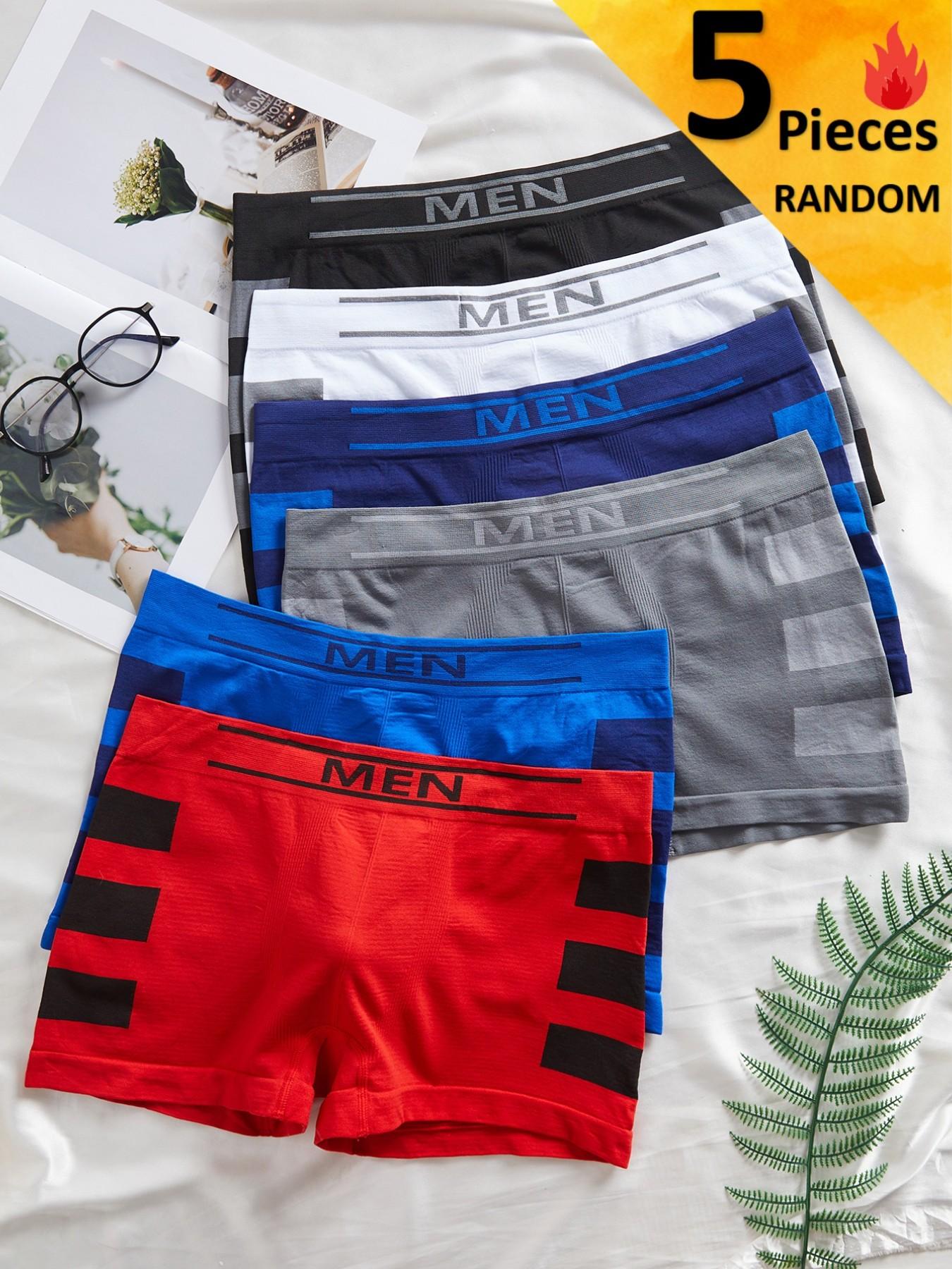 RANDOM COLOR,Men's Seamless Briefs with Side Stripes, Comfortable Breathable Casual Youth Underwear, All Seasons, Fitted Style