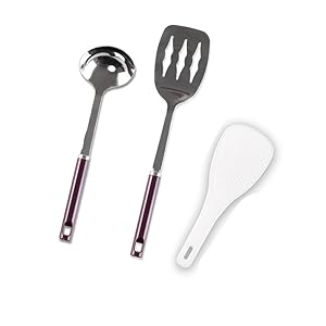 Odoland 8 Pcs Camping Cookware Utensils Travel Set, Camp Kitchen Utensil Organizer with Tongs, Scissors, Cutting Board, Rice Paddle and Water Resistant Case for Backpacking, Outdoor Camping