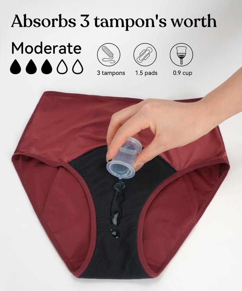 LeakLock High-Rise Period Brief Underwear Comfort Women Panties Basic Womenswear