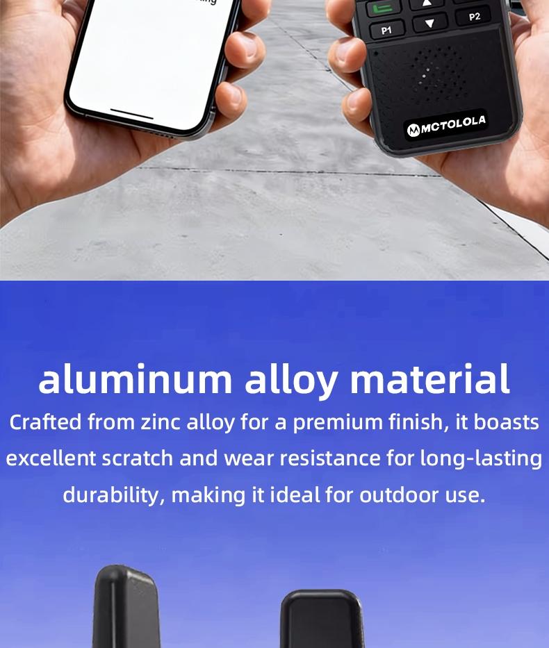 Aluminum alloy shell 4G walkie talkie Zello Android system equipped with WiFi Bluetooth, capable of long-distance communication. Ultra thin two-way walkie talkie is very suitable for hotels, restaurants, and property service wireless walkie talkies