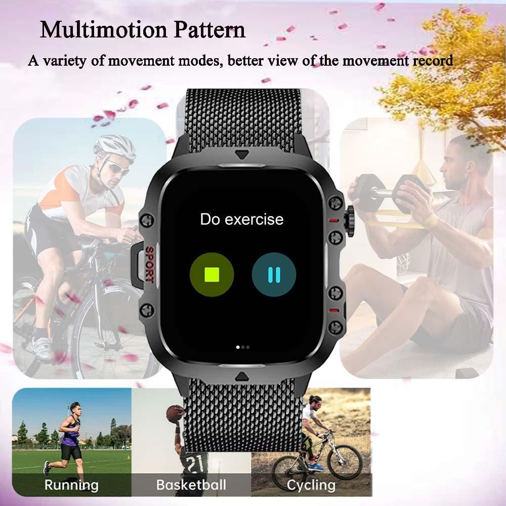 Commerce Flashlight Smartwatch HD Screen Fashionable Digital Watches Multiple Sports Modes Wireless Call Health Tracker Business Smart Watch Men Multifunctional 2.01 Inch
