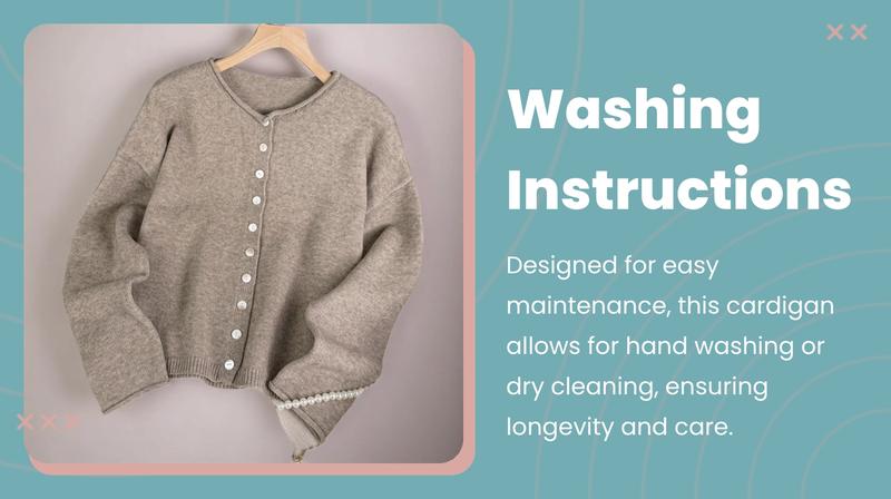 Women's Vintage Knit Cardigan with Rolled Hem, Simple Solid Color Knitwear for Autumn and Winter, Stylish Casual Outerwear