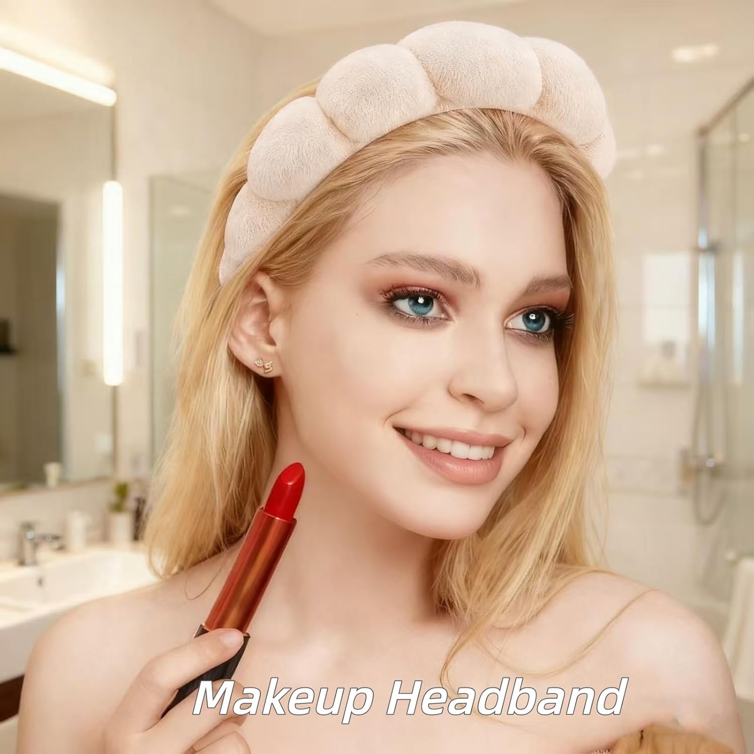 4 Pack Headbands, Sponge Hair Band Bow Tie Set - Wristband Hair Accessories for Women Gifts