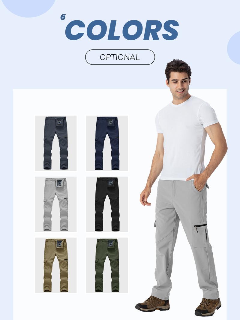 YSENTO Men's Waterproof Cargo Pants Snow Ski Outdoor Insulated Trousers Hiking Snowboard Fleece Work Pants 6 Pockets Workout Jogger