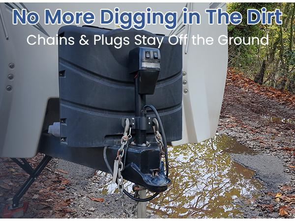 Safoner Aluminum RV Towing Chain Organizer & 7-Way Plug Holder | RV Camper Accessories