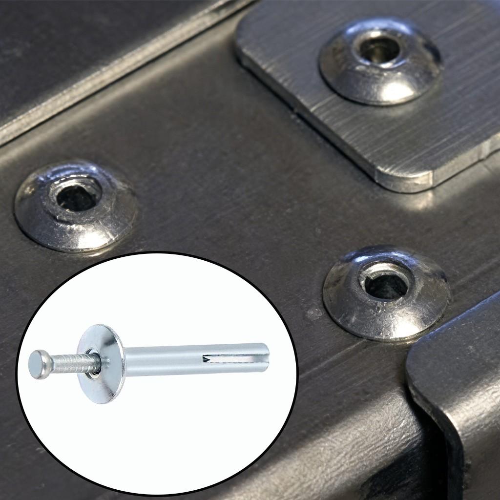 Hammer Drive Concrete Anchors 3-Step Nail-in Anchors, Rust Resistant Electro Galvanized, Expansion Bolt, Concrete Anchors for Walls Cabinets, Easy Install for Shelves Cabinets Curtains Walls Concrete Brick Block