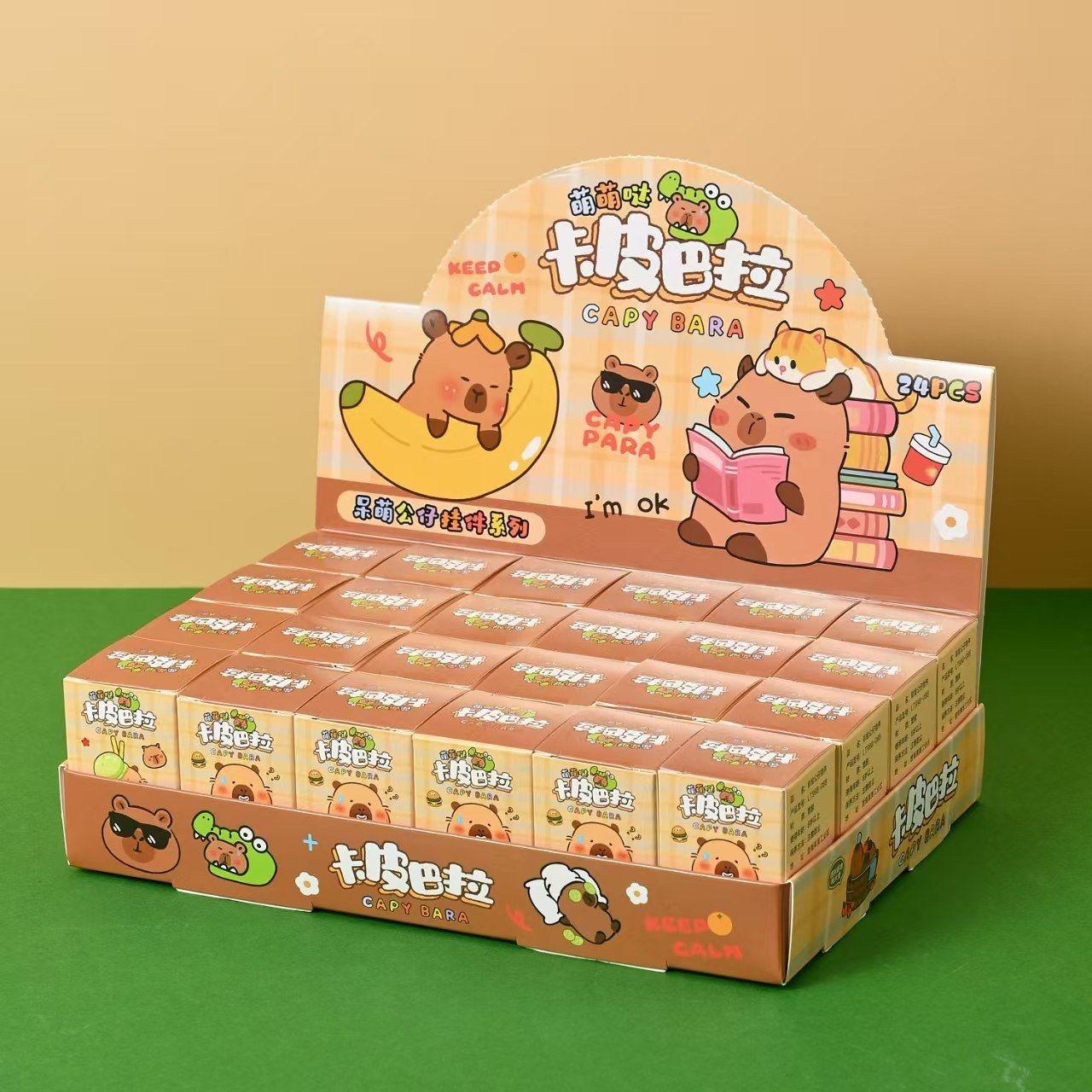 24pcs Capybara Blind Box Gift Set, Surprise Party Gifts, Random Keychains, Keychain Variety, Keychain Surprise Collectibles, Pendants, Versatile Bag Hooks, Hang Hook Utility, Perfect for New Year, Easter, Valentine's Day