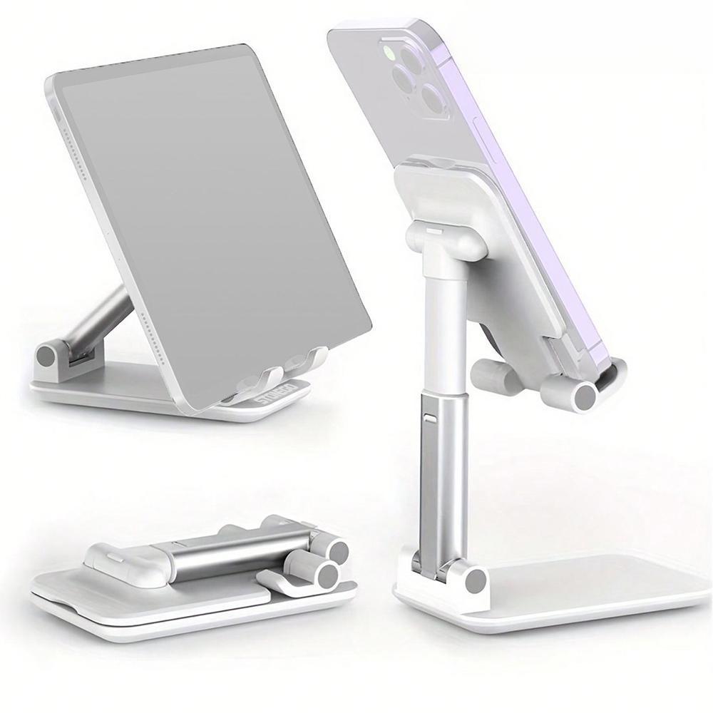 Adjustable Phone Tablet Mount Stand for Desk & Bed, Foldable Multi-Angle Holder with Stable Support for Viewing, Reading, Working. Portable & Space-Saving, Fits Various Devices, Ideal for Home & Office Use