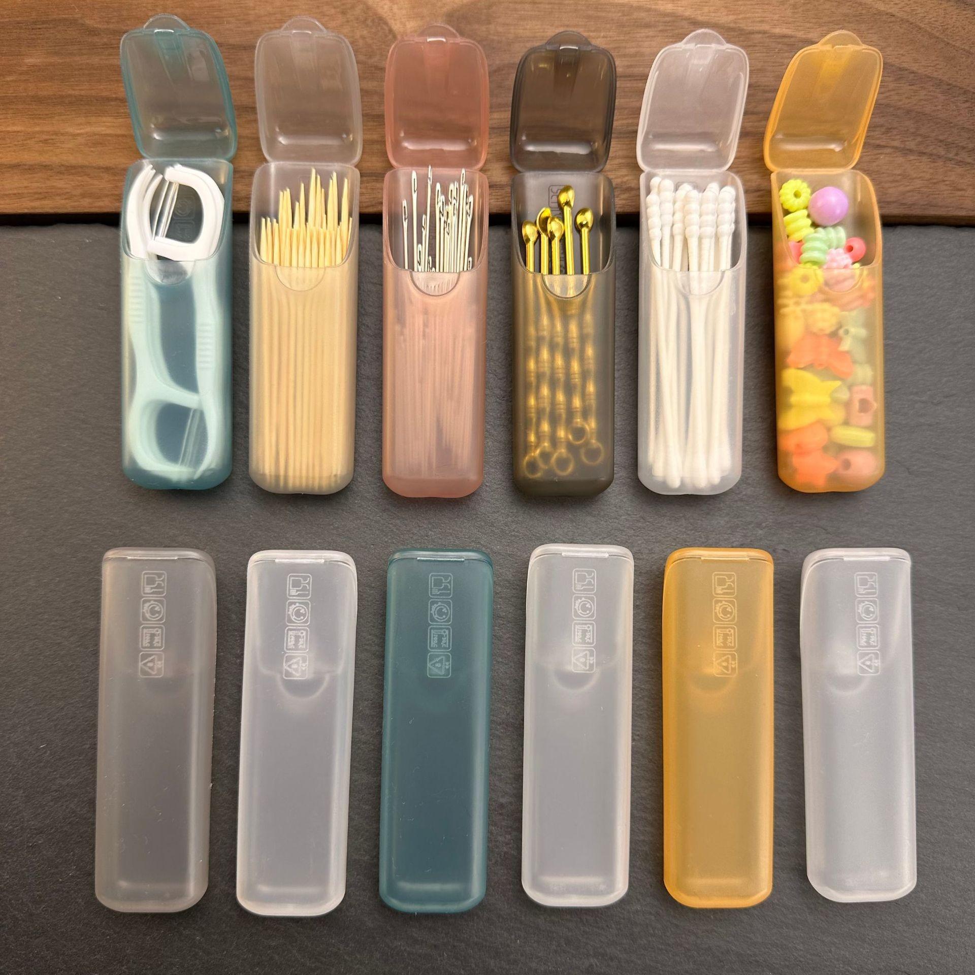 4 Mini Portable Storage Boxes (random Colors), PP Plastic Small Parts Organizer, Travel Toothpick Holder, Jewelry Storage, Reusable Container