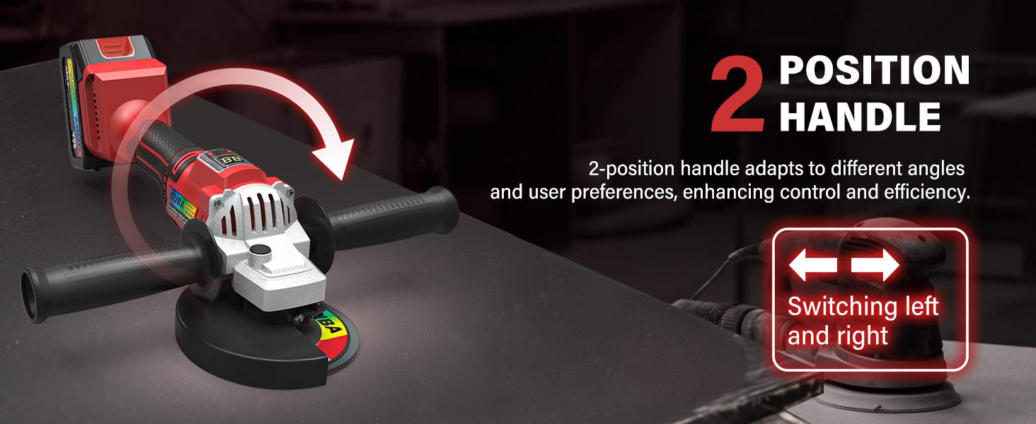 FathersDayGift OUBA 20V Cordless Angle Grinder – Compatible with Dewalt Battery, 4.0Ah, 6-Speed, LED Display, 4-1/2" Wheel, Grinder Stand, Red FathersDayGift OUBA 20V Cordless Angle Grinder – Compatible with Dewalt Battery, 4.0Ah, 6-Speed, LED Display, 4-1/2" Wheel, Grinder Stand, Red