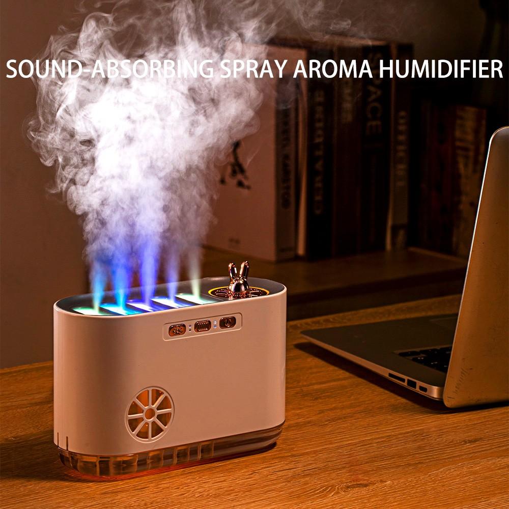 USB-Powered Air Humidifier with Music Sync, Colorful Spray, Smart Aromatherapy, LED Display, for Bedroom, Car, Home, Sleek Design