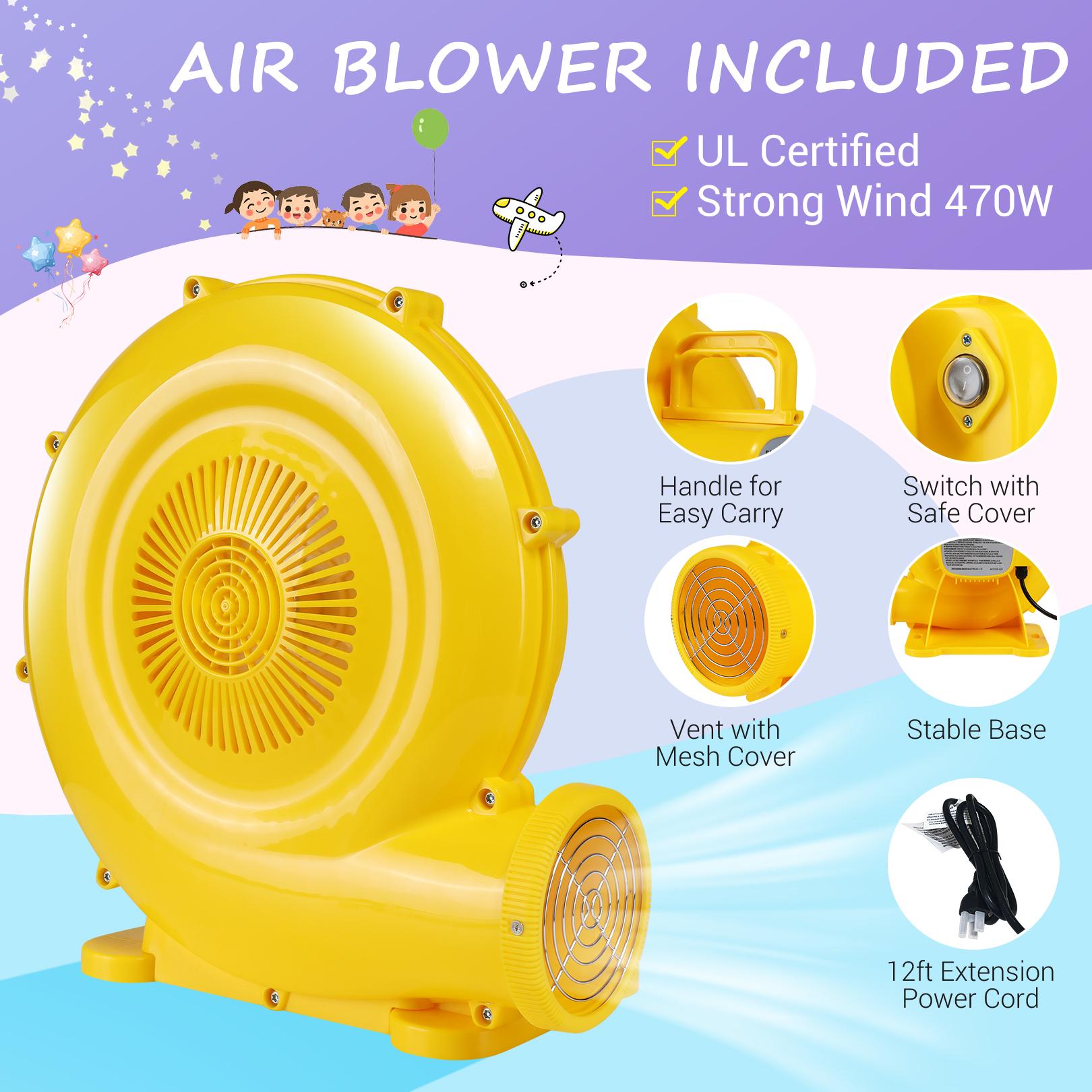 AKEYDIY Inflatable Bouncy Castle Bounce House Volleyball Game Park- Huge  Sport161‘’x82‘’x63‘’（409*208*160CM） Bouncy House with Large Bouncer Area/Dual Slides