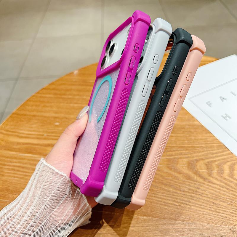 Transparent Magsafe Magnetic Corner Protection Protective Shockproof Phone Case, Compatible with iPhone 17 Pro Max 17 Air 16 15 14 13 12 11, Casing