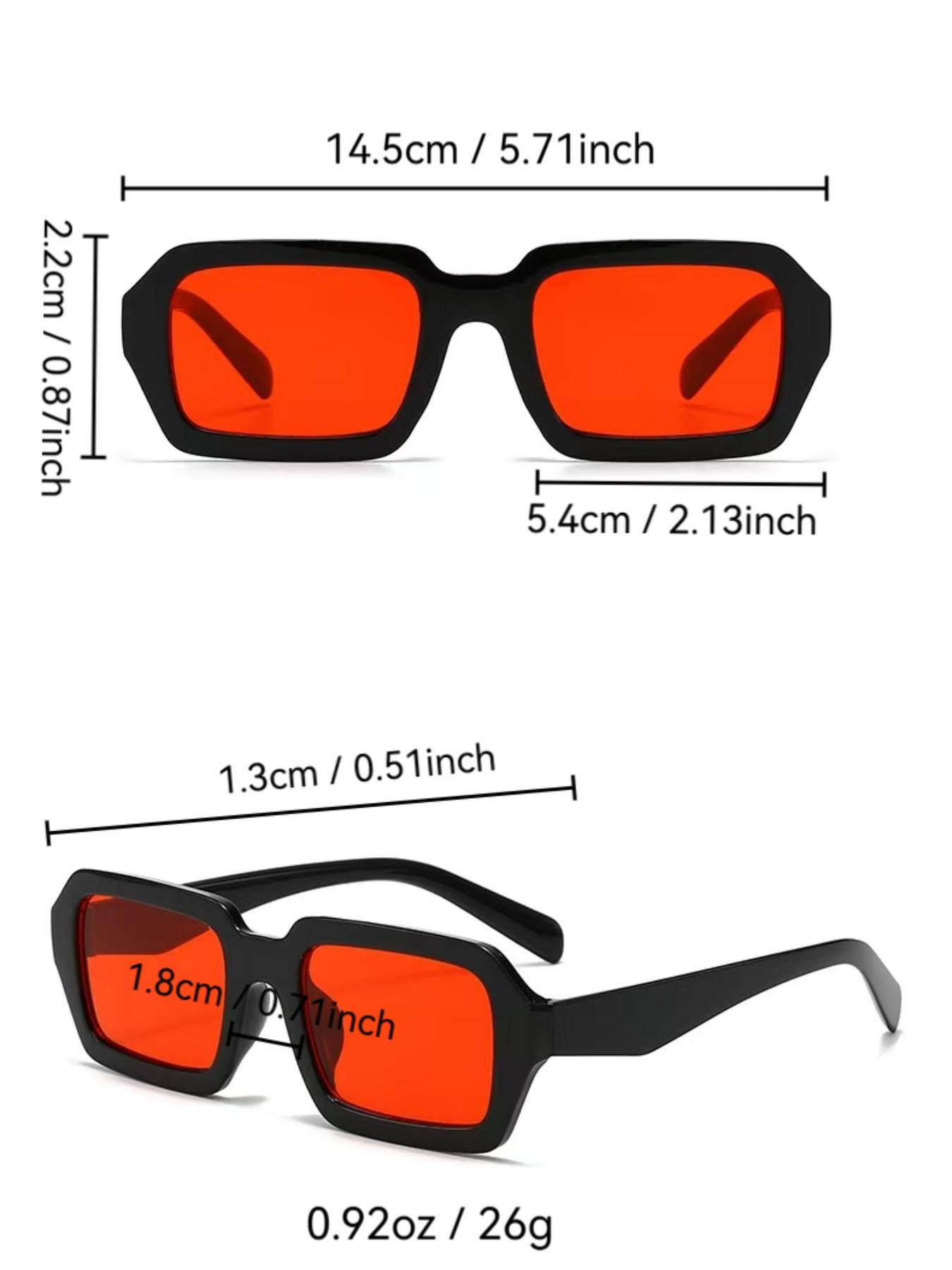 Neutral Rectangular Fashion Glasses, Elegant Simple Design, Perfect for Family Outing, Travel, Festivals, Driving, Beach, Music Festivals