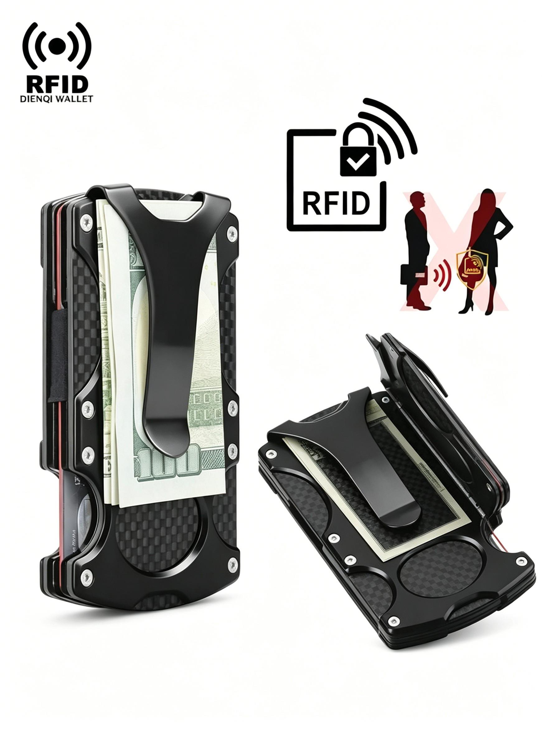 Minimalist RFID Blocking Wallet, Aluminum Credit Card Holder, Anti-Theft Business Card Clips, Daily Use for Men and Women