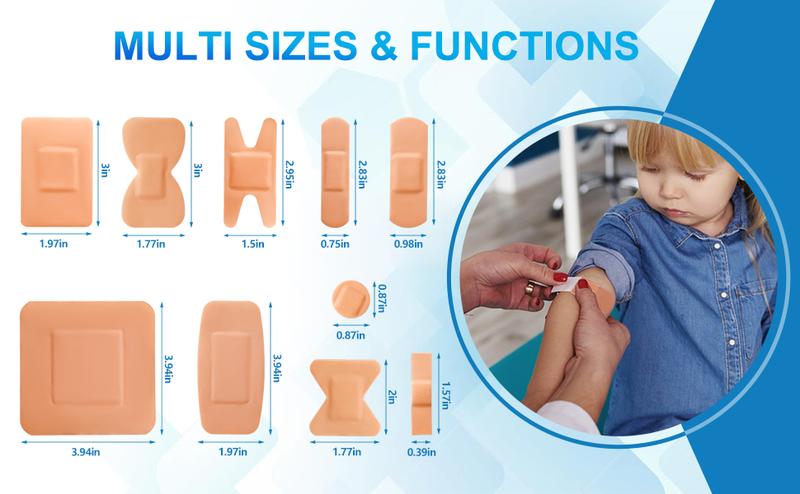 80&160 - Pack PE Flexible Adhesive Bandages, All - in - One Waterproof and Superbly Breathable Bandages with Cushioned Pad for Wound Care, Variety Pack with Finger & Knuckle Bandages