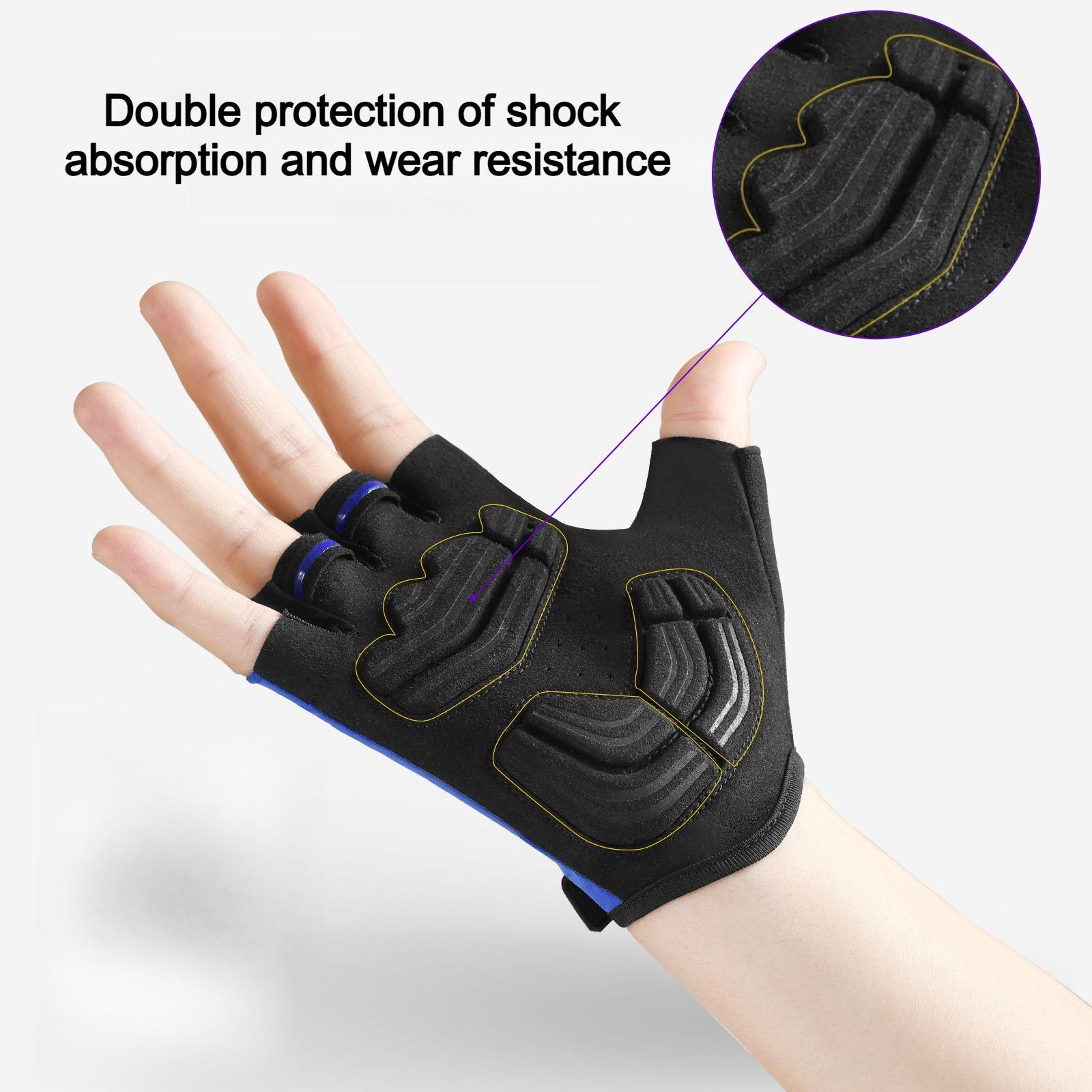 Gym Half-Finger Breathable Workout Gloves for Men & Women, Padded Weight Lifting Gloves with Wrist Wraps Support, Full Palm Protection for Gym Training, Fitness & Strength Exercise