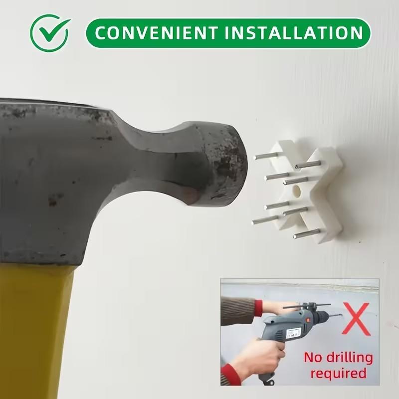 7-Pack Heavy-Duty No-Drill Metal Wall Hooks, No Drill Installation, No Residue, for Curtains, Mosquito Nets, Bedrooms, Home Decor