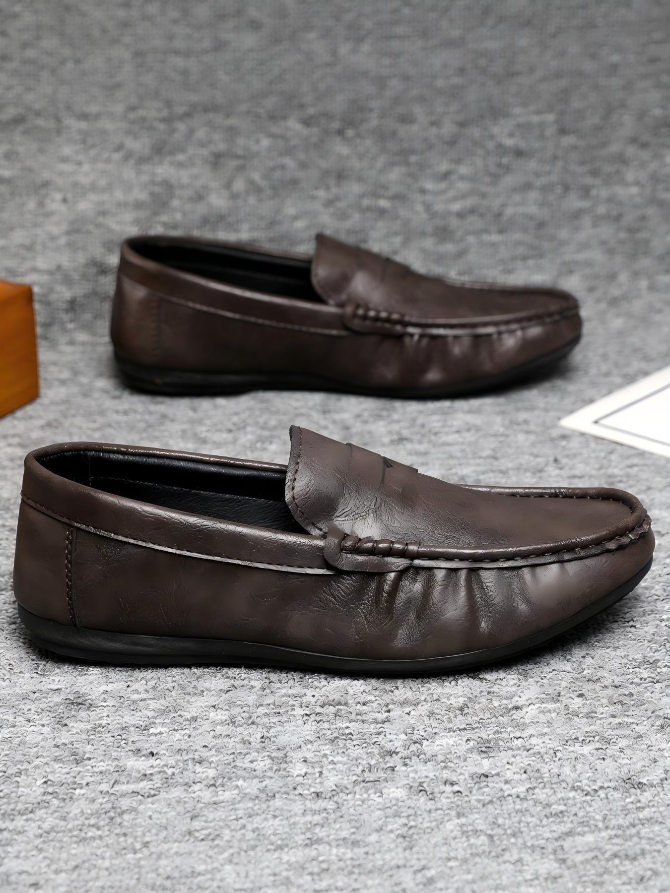 2026 New Spring and Summer Collection for Men, British Style Soft Leather Penny Loafers, Wear-resistant and Non-slip, Ideal for Commute, Driving and Daily Wear, Slip-on Lazy Loafers