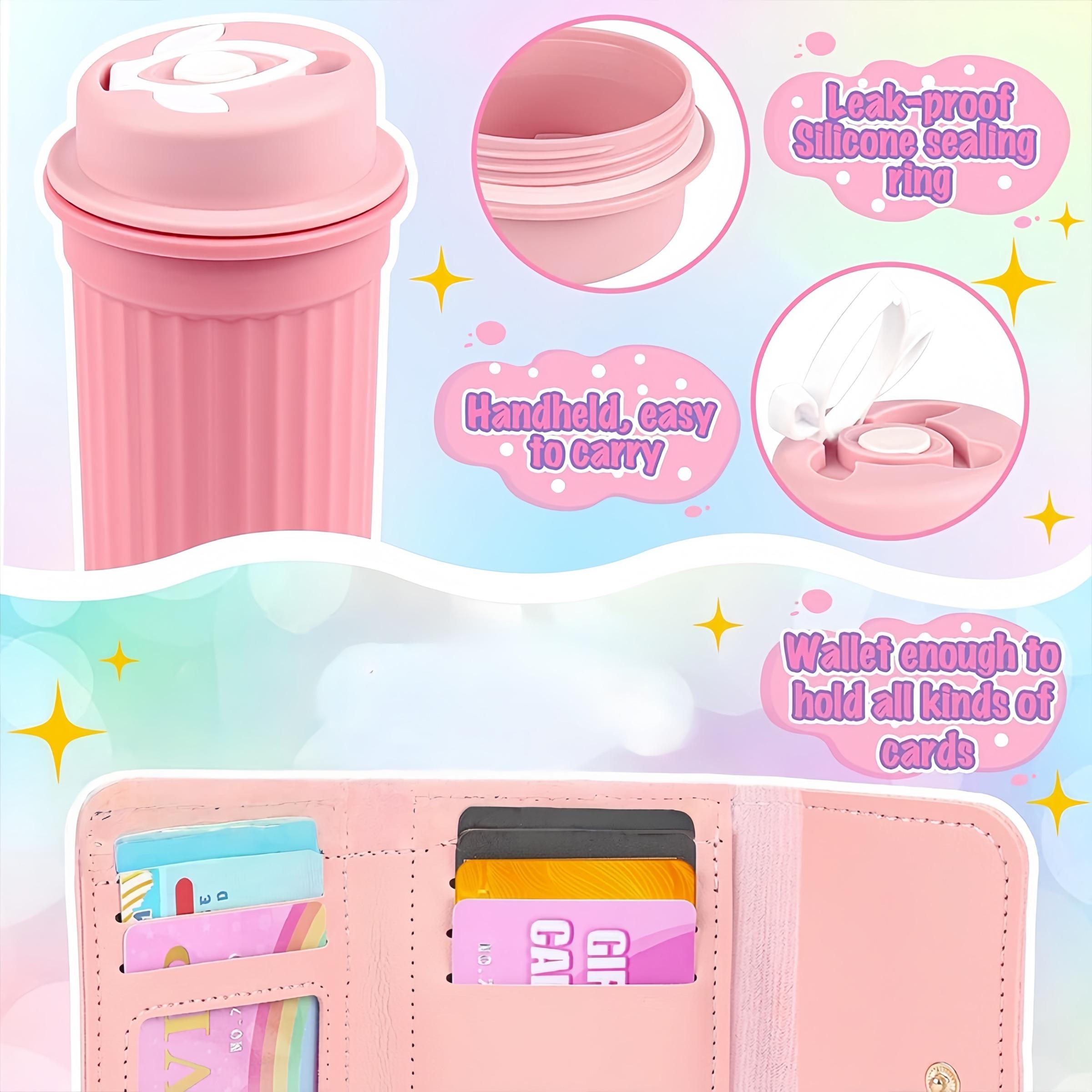 Realistic Girl Handbag Toy Set, Colorful Pretend Play Accessories, Includes Phone Wallet Makeup Toys, Perfect Birthday Gift for Girls（This product is available in multiple options.100mah Button Battery）