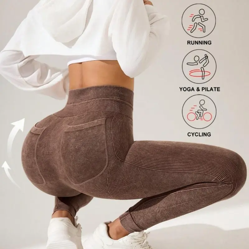 Women's 2026 Trendy High-Waist Booty-Lifting Leggings for Women - Sweat-Cool French Terry Fabric, Quick-Dry, Pockets, Hiking Running Everyday Active Gym Athleisure Shapewear