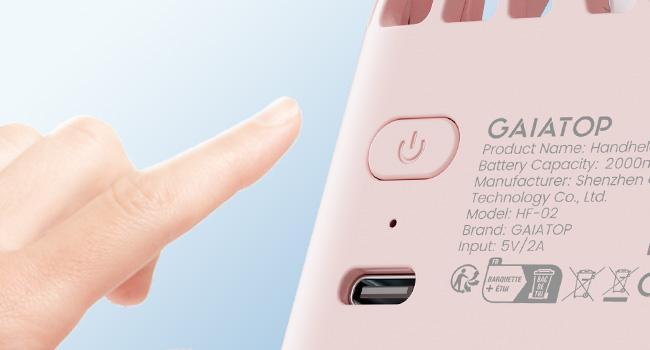 Gaiatop Portable Handheld Fan with Folding Stand, LED Makeup Mirror, 3 Speeds, Rechargeable Mini Fan, Travel Essential Gift for Women