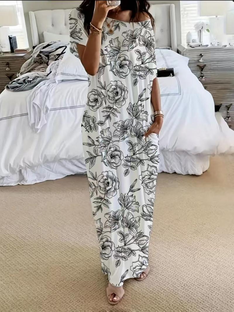 Women's Tie-Dye Butterfly Heart Print Sleepwear, Leopard Coffee Color Round Neck Loose Fit Pajamas, Comfortable Loungewear